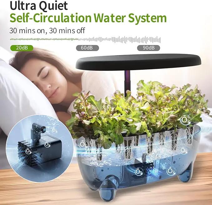 Indoor Hydroponics Growing System, 12 Pods Smart Herb Garden Planter with LED Grow Light Plant Germination Kit (No Seeds), Ideal Gift for Gardening Lovers, Gift Ideas for Women Men by GreenHaven Gardens