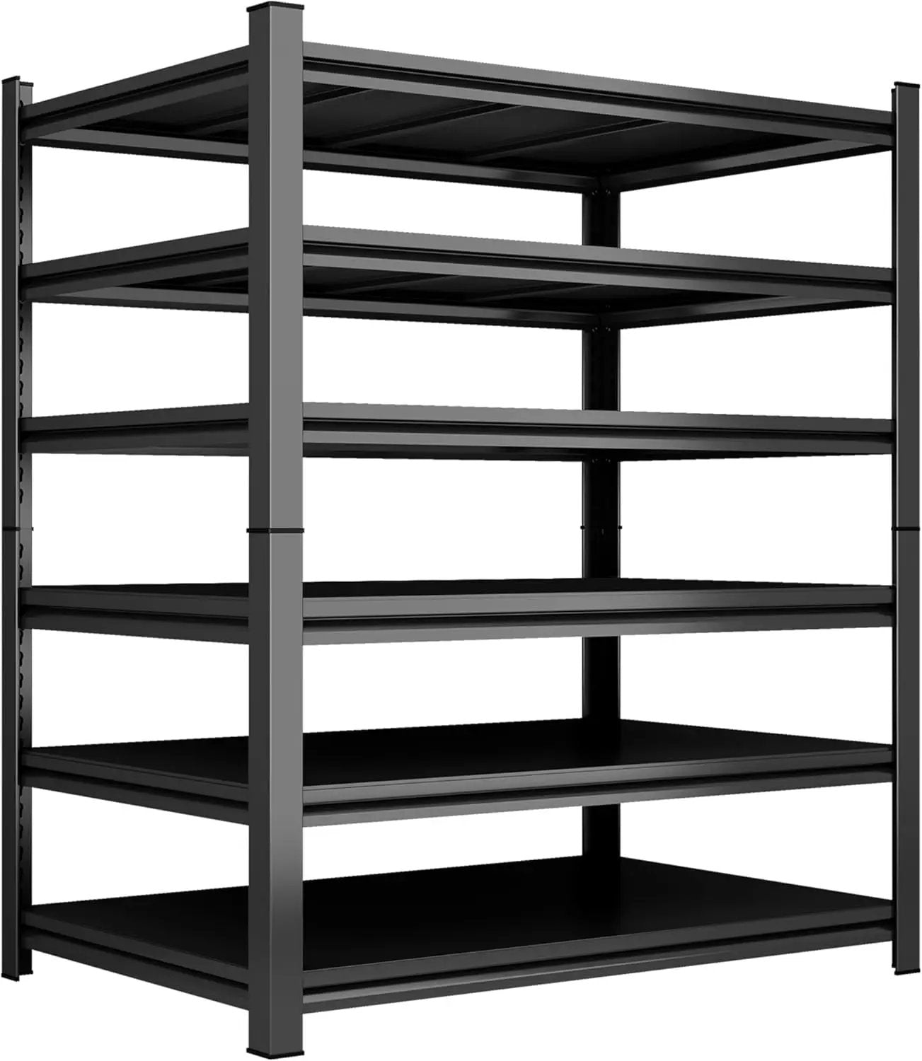 Garage Shelving Heavy Duty Garage Storage Shelves, 3600 LBS Adjustable 6 Tier Industrial Shelving Unit, Metal Utility Shelf for Basement, Warehouse and Workshop (82''Hx46''Wx18''D, Black) by GreenHaven Gardens