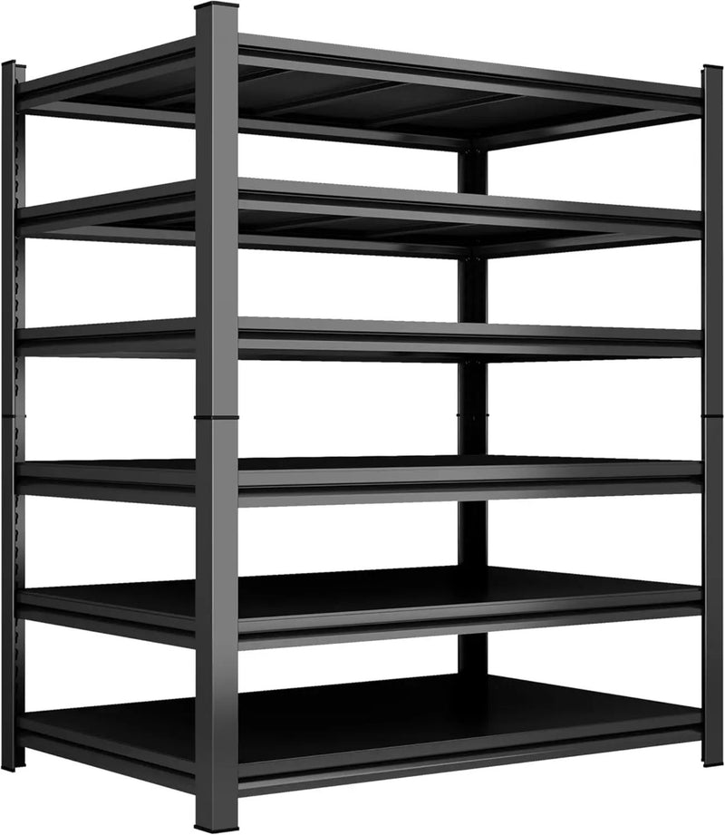 Garage Shelving Heavy Duty Garage Storage Shelves, 3600 LBS Adjustable 6 Tier Industrial Shelving Unit, Metal Utility Shelf for Basement, Warehouse and Workshop (82''Hx46''Wx18''D, Black) by GreenHaven Gardens