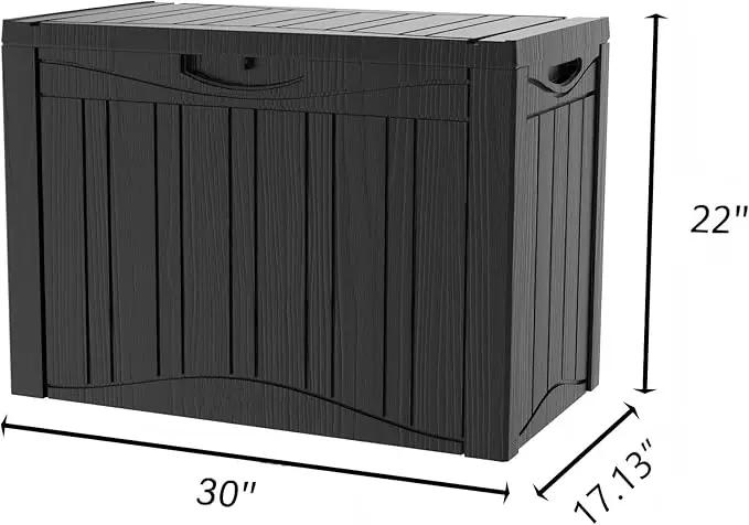 45 Gallon Outdoor Storage Box Waterproof Lockable Resin Deck Box Large, Patio Storage Bin for Pool Accessories Cushion Furniture, Garden Tools, UV-Resistant Outside Delivery Black by GreenHaven Gardens
