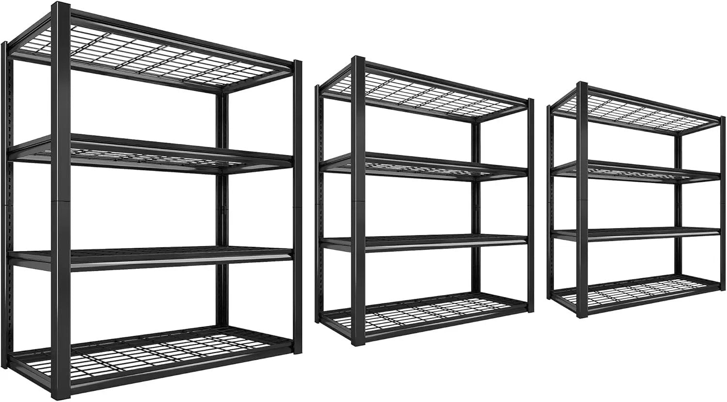 REIBII 40" W Garage Shelving 2240 LBS Storage Shelves Adjustable Heavy Duty Shelving 4 Tier Metal Shelves for Storage 59.5"H Metal Shelf for Pantry Basement Warehouse 40"W × 19.5"D × 59.5"H, 3 Pack by GreenHaven Gardens