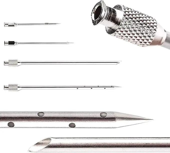 Meat Injector Syringe Stainless Steel Outdoor Meat Kit Marinade Flavor Food Injector Syringes with 4 Marinades Needles Grill Smoker Injectors Professional Syringe Held Culinary Barbecue Tool For BBG by GreenHaven Gardens
