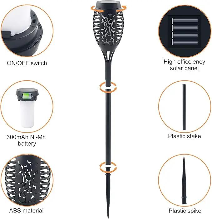 16 Pack Upgraded Solar Lights Outdoor, Mini Solar Torch Lights with Flickering Flames, Waterproof Landscape Decoration Dancing Flame Lights for Garden Pathway Yard, Auto On/Off Dusk to Dawn by GreenHaven Gardens