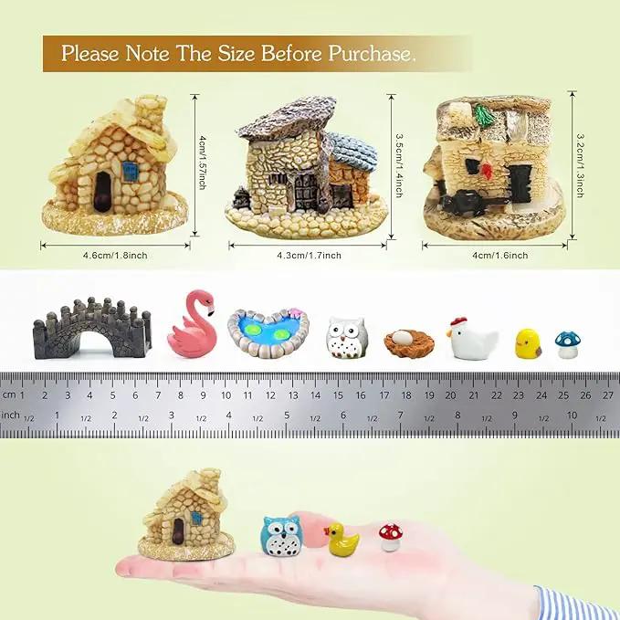 Dracarys Selected 50 Pieces Fairy Garden Accessories, Animals, Miniature Figurines, Micro Landscape Ornaments Kit, DIY , Environmental Resin by GreenHaven Gardens