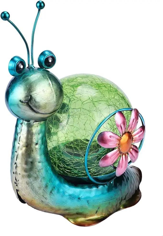 MUMTOP Solar Lantern Outdoor Waterproof LED Solar Lights Snail Decorative Tabletop Lanterns for Patio Garden Table Decor by GreenHaven Gardens