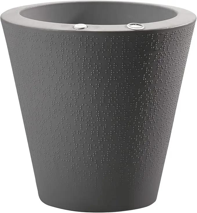 Crescent Garden Dot TruDrop Indoor/Outdoor Planter, Self-Watering Plant Pot, 16 Inches, (Slate) by GreenHaven Gardens