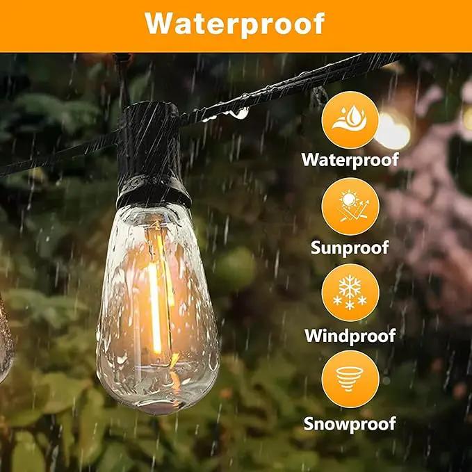GLUROO Outdoor String Lights 180FT, 90+6Pcs Vintage Bulbs Shatterproof 2700K LED Patio String Lights Waterproof, Connectable Edison Style Lights, Hanging Lights for Backyard, Bistro by GreenHaven Gardens