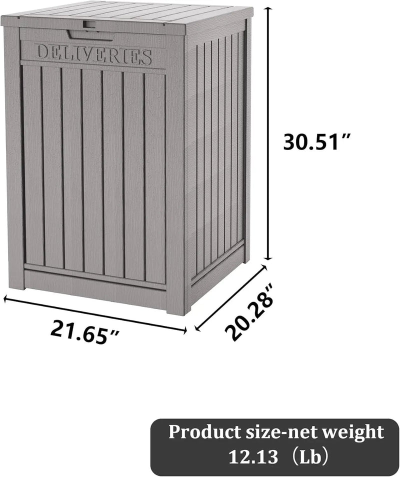 55 Gallon Outdoor Storage Box Waterproof Lockable Resin Deck Box Large, Patio Storage Bin for Pool Accessories Cushion Furniture, Garden Tools, UV-Resistant Outside Delivery Grey by GreenHaven Gardens