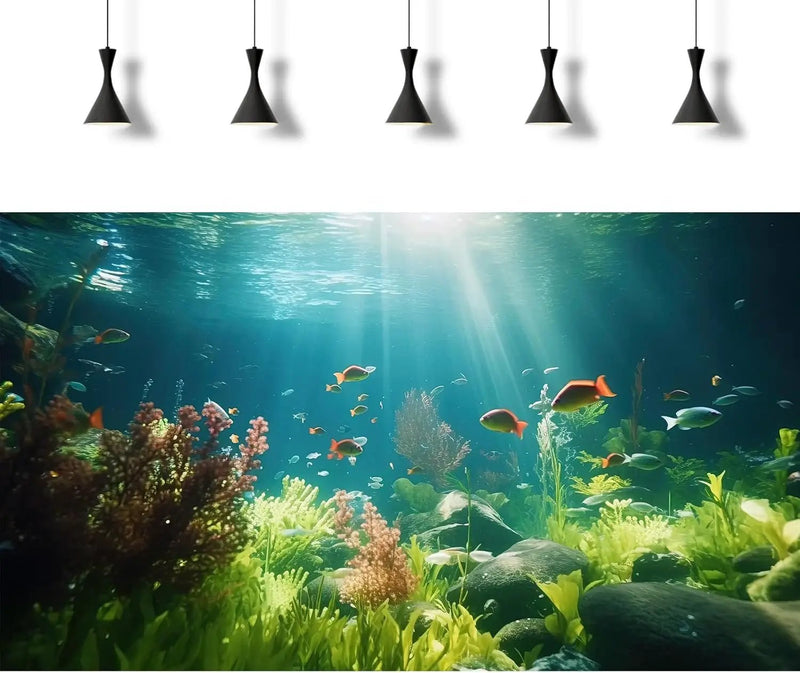 Fish Tank Background Underwater Aquarium Background Under The Sea Aquatic Plants Fish Tank Backgrounds Ocean Floor Rock Terrarium Wallpaper Tropical Fish Aquarium Reptile Tank Backgrounds 48x18in by GreenHaven Gardens