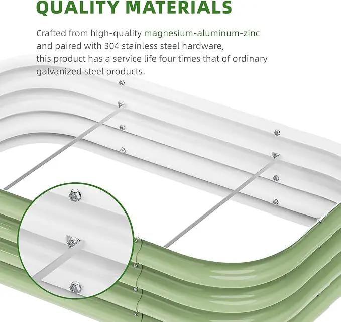 DaisyVibe Raised Garden Bed Kit, Planter Raised Garden Boxes Outdoor, Oval Large Metal Raised Garden Beds for Vegetables Flowers (Green, 5ftx2ftx1ft) by GreenHaven Gardens