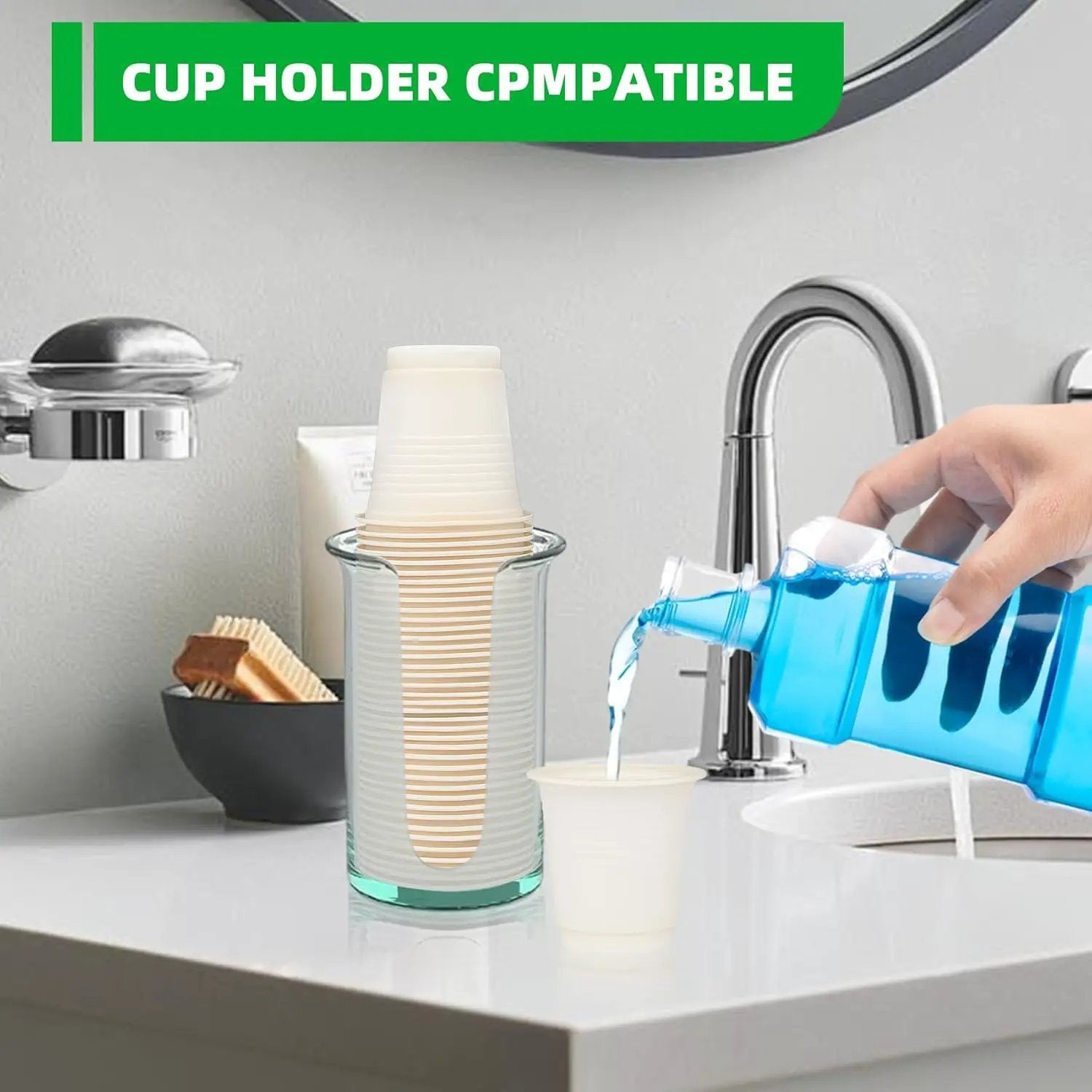 3 oz Compostable Disposable Bathroom Mouthwash&Rinse Cups,100pcs Small Snack Cups for Kids,Mini Drinking Cups for Party,Office, Picnic, BBQ by GreenHaven Gardens