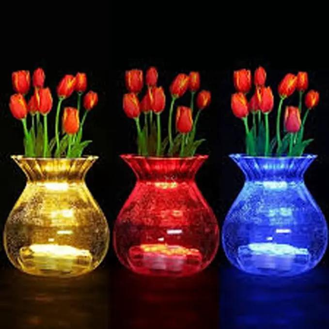 Bright LED Floral Tea Light Submersible Lights for Party Wedding (Red, 20 Pack) by GreenHaven Gardens