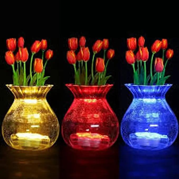 Bright LED Floral Tea Light Vase Submersible Lights for Party Wedding (Purple, 30 Pack) by GreenHaven Gardens