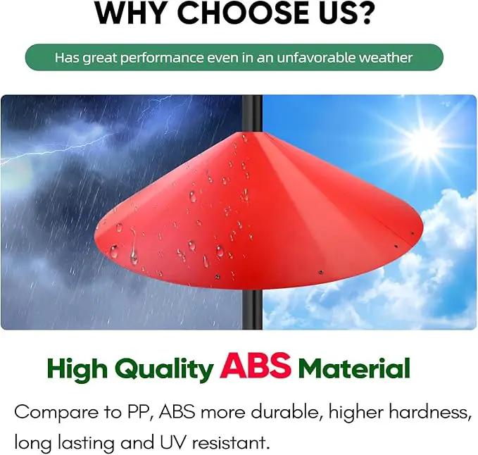 24-inch Large Outdoor Squirrel Baffles for Bird Feeders Pole, Baffle with Metal Frame, Squirrel Guard for Bird Houses, Two Way Use, Red Color by GreenHaven Gardens