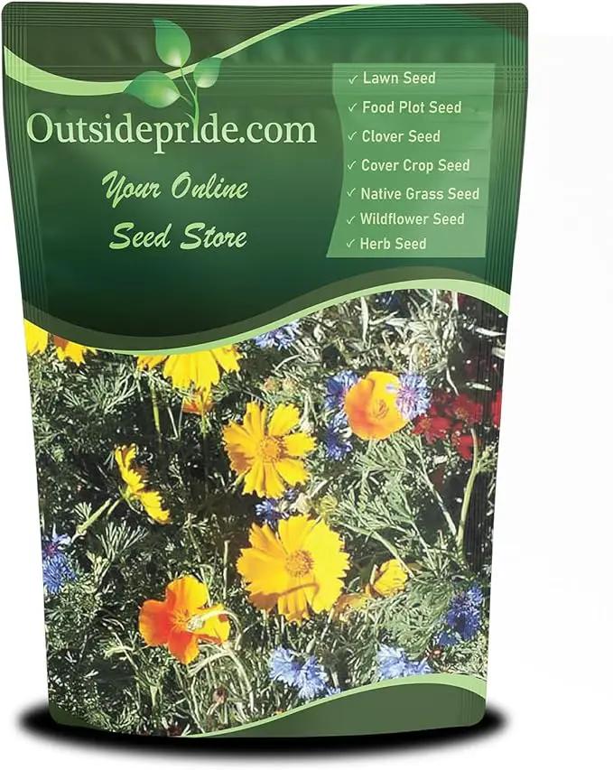 Outsidepride Low Growing Wildflower Seeds - 1 lb Dwarf, & Short, Diverse Perennial & Annual Wild Flower Seed Mix with Long Bloom Season for Colorful Display That Thrives on All States by GreenHaven Gardens