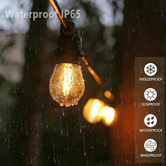 S14 Replacement LED Light Bulbs, Shatterproof & Waterproof 2W S14 LED Bulbs, Outdoor String Lights , E26 Base Patio Edison LED Light Bulbs, Warm White 2200K Plastic 150ML Non-Dimmable 48 Pack by GreenHaven Gardens