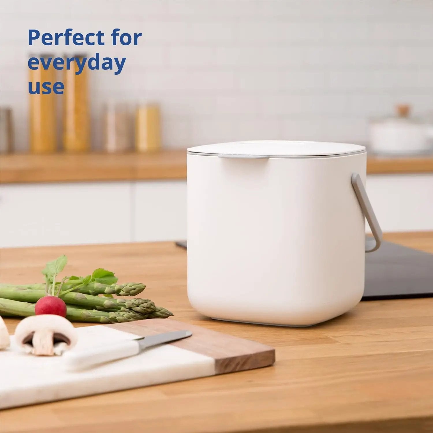 Blue Ginkgo Kitchen Compost Bin [2.6L / 0.69 GAL] – Filter-Free, Odor-Tight Countertop Food Waste Pail with Handle (Made in Korea, Pink) by GreenHaven Gardens