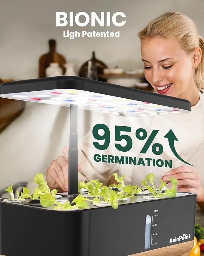 RAINPOINT Indoor Hydroponics Growing System,13 Pods Hydroponic Garden Planter, Vegetable Growing System Kit, Kitchen for Women, Hydro Garden Herb Grower by GreenHaven Gardens