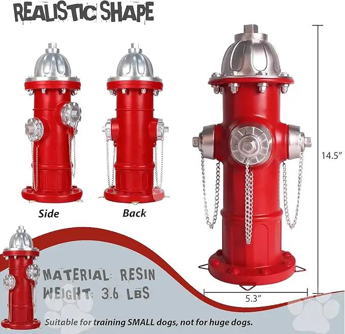 Dog Fire Hydrant Pee Post, Puppy Pee Post Training Statue, Indoor Outdoor Fire Hydrant Decor Figurines for Yard Art Garden Lawn, Gift for Fireman (14.5 inch) by GreenHaven Gardens