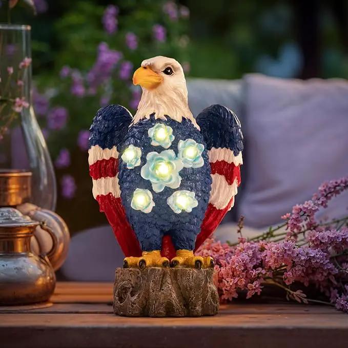 TAKE ME Gardening Gifts Birthday Gifts for Women Garden Outdoor Decor Amercian Eagle Solar Lights Outdoor Eagle Lovers Womens Gfits for Patio, Yard (America Eagle) by GreenHaven Gardens