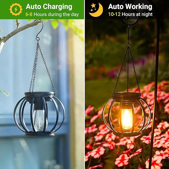 KOOPER Solar Lanterns Outdoor Lights, Upgraded Metal Solar Lantern, Brighter Hanging Solar Lights Outdoor Waterproof, Auto On/Off Solar Light for Yard Garden Patio Pathway Decor 2 Pack by GreenHaven Gardens