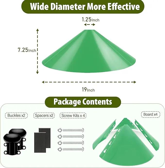 Squirrel Baffle for Bird Feeder Pole, 19-Inch Outdoor Bird Feeder Guard, Squirrel-Proof Birdhouse Baffles, Shepherd's Hook for Outside(LightGreen) by GreenHaven Gardens