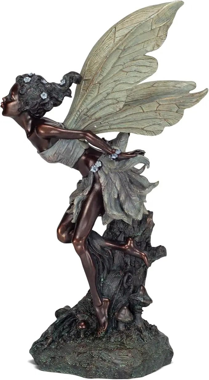 Lovely Kissing Fairy Bronze Tone 19.75 Inches Polyresin Outdoor Garden Statue by GreenHaven Gardens