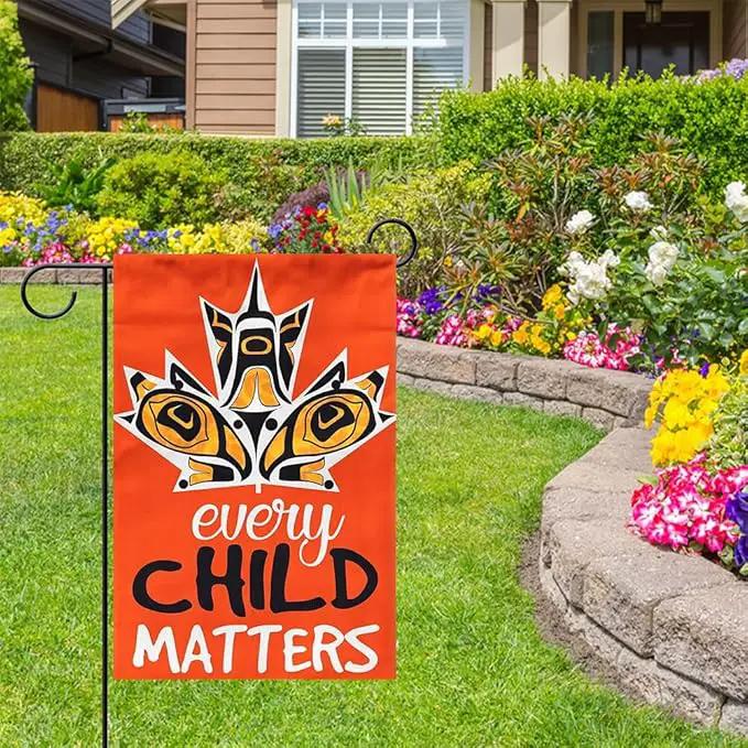 Canada Orange Indigenous 12x18 Inch Garden Flag Banner by GreenHaven Gardens