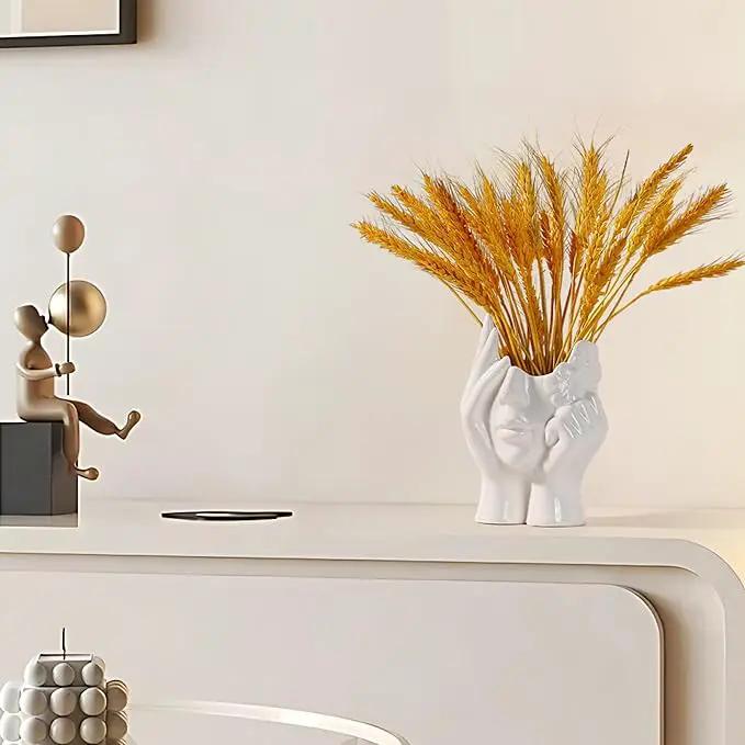 BrownLove Ceramic Face Vase White Flower for Decor Female Form Art Vase Modern Decorative Centerpiece for Table Shelf Living Room Office Bedroom by GreenHaven Gardens