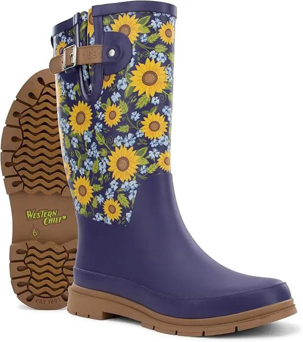 Western Chief Women's Tall Waterproof Rain Boot Outdoor Garden Shoes by GreenHaven Gardens