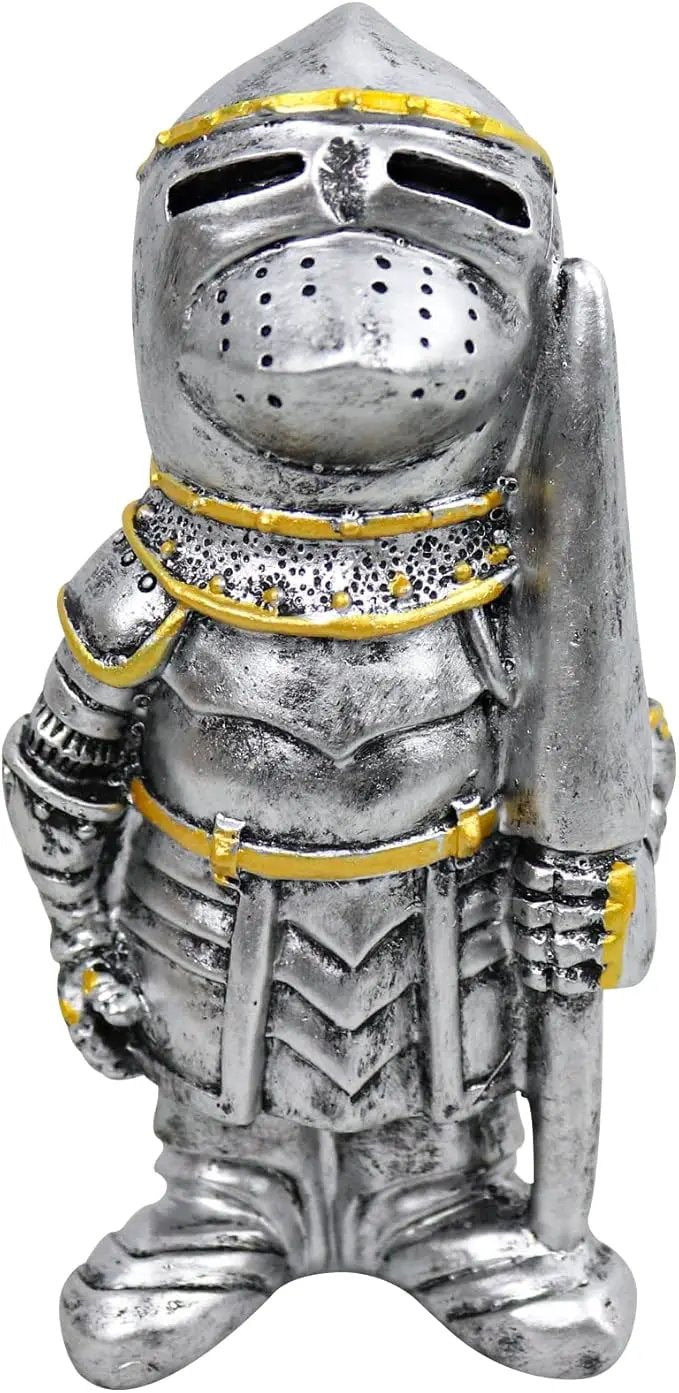 nezababy Knight Gnomes Guard Garden Statue Decoration Medieval Wee Crusader Battle Swordsman Fighting Outdoor Figurines Lawn Decor Resin (B) by GreenHaven Gardens