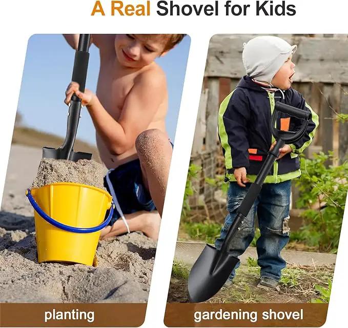 Small Shovel for Digging, 31 Inch Metal Spade Shovel with D-Grip Handle, Lightweight Short Gardening Digging Shovel by GreenHaven Gardens