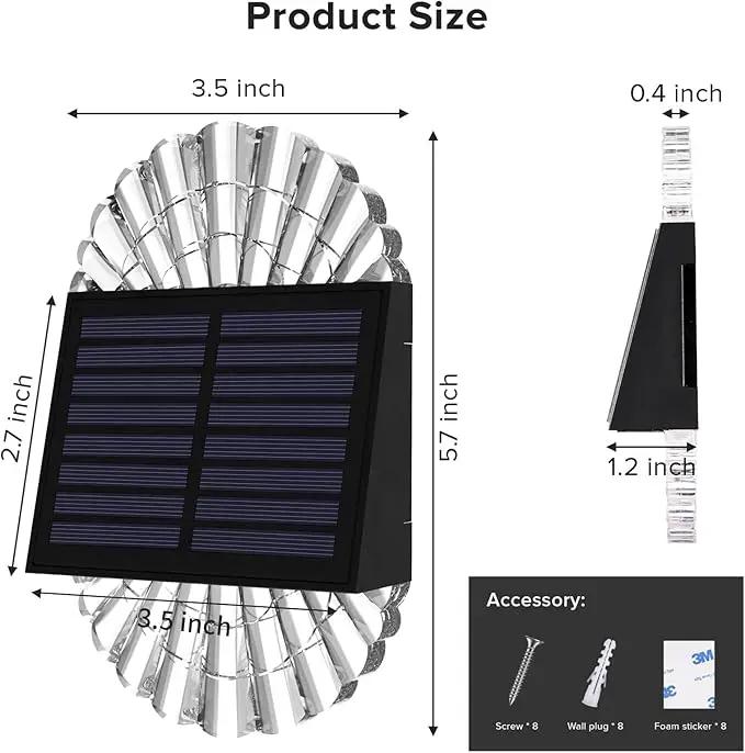 Solar Deck Post Outdoor Lights, 8 Pack Fence Solar Lights, Solar Fence Lights Outdoor Waterproof Led for Garden, Yard, Outdoor Patio Decor, Warm White, S-240 by GreenHaven Gardens