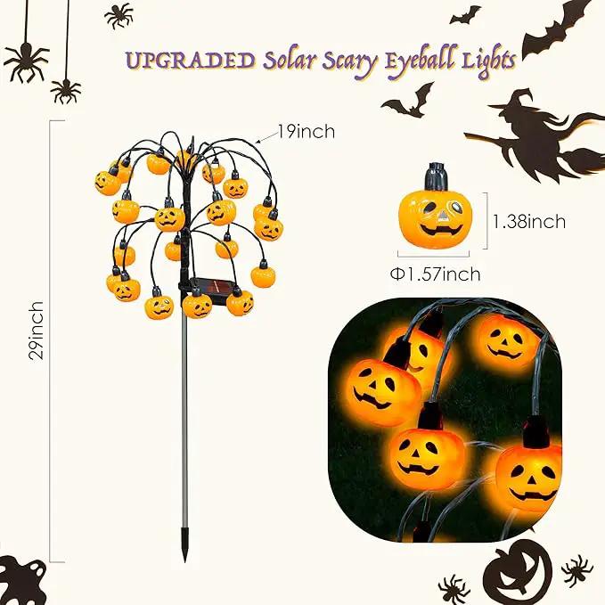 Halloween Decorations, 4 Pack 80LED Solar Halloween Pumpkin Lights Outdoor Waterproof Halloween Solar Garden Lights Swaying Firefly Lights for Yard Garden Patio Party Decor Orange by GreenHaven Gardens