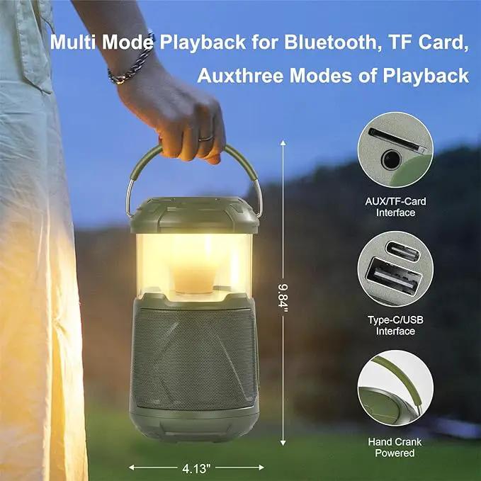 Outdoor Lantern Portable Bluetooth Speaker: IPX6 Waterproof Wireless Speaker with LED Light for Camping Patio Yard Party Hiking Gift for Men Women Father by GreenHaven Gardens