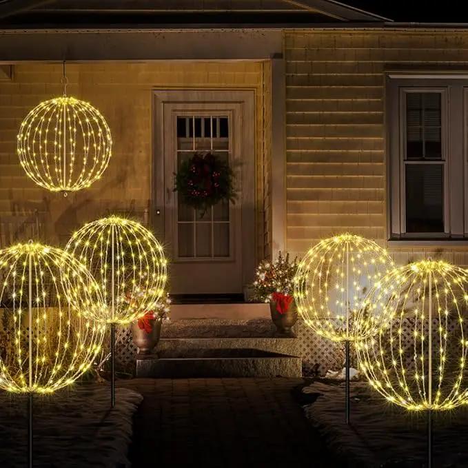 LIGHTSHARE 20IN 200LED Light Ball Yard Decoration Pathway Lights Sphere Light Fold Flat Metal Frame Indoor Outdoor Waterproof Garden Lights, Plug in by GreenHaven Gardens