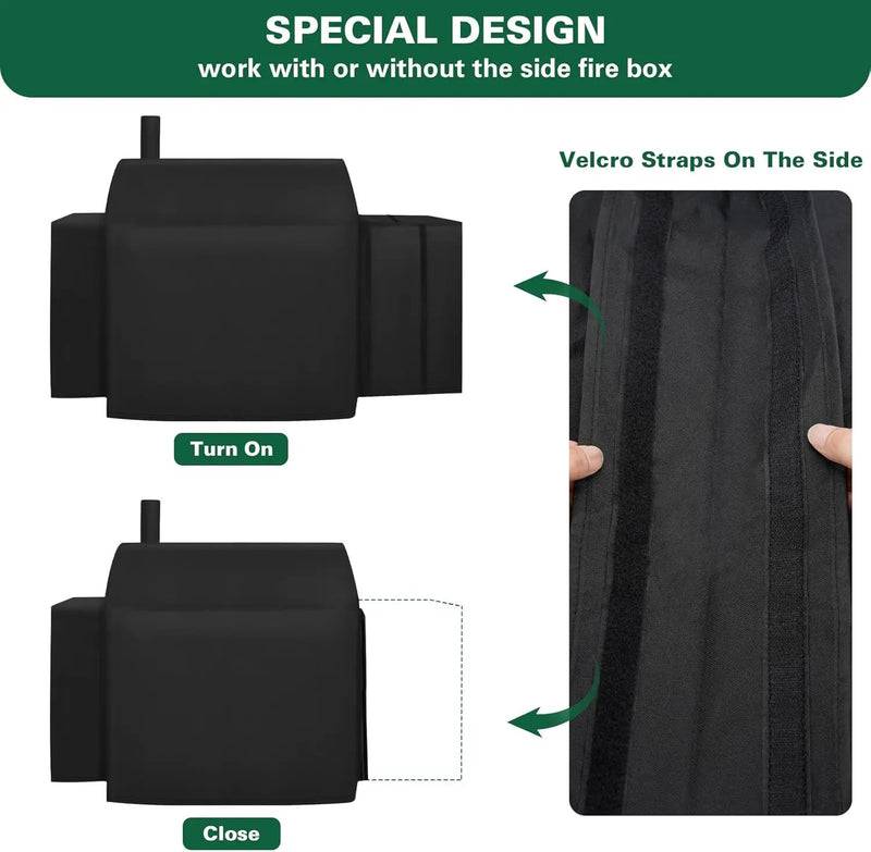 Grill Cover Fits for Char-Griller Outlaw 3724, E2137, Pro Deluxe 2735 Grill, Expandable BBQ Grill Cover 600D Heavy Duty Charcoal Grill Cover Waterproof Outdoor Grilling Cover, Model 3737 by GreenHaven Gardens