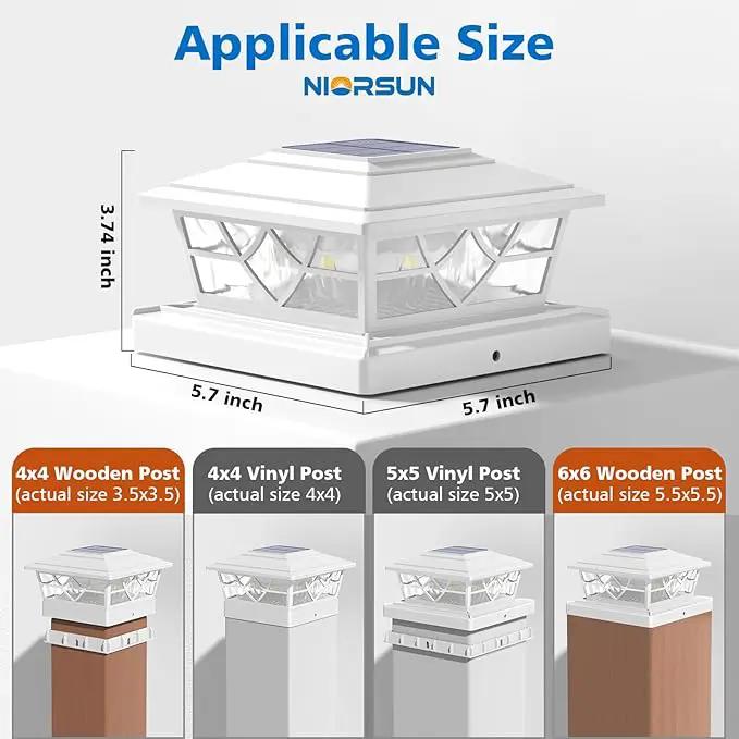 NIORSUN Solar Post Lights Outdoor 12 Pack, 2 Modes LED, Deck Fence Post Solar Lights for 3.5x3.5 4x4 5x5 5.5x5.5 Caps Patio Garden Decoration, White by GreenHaven Gardens