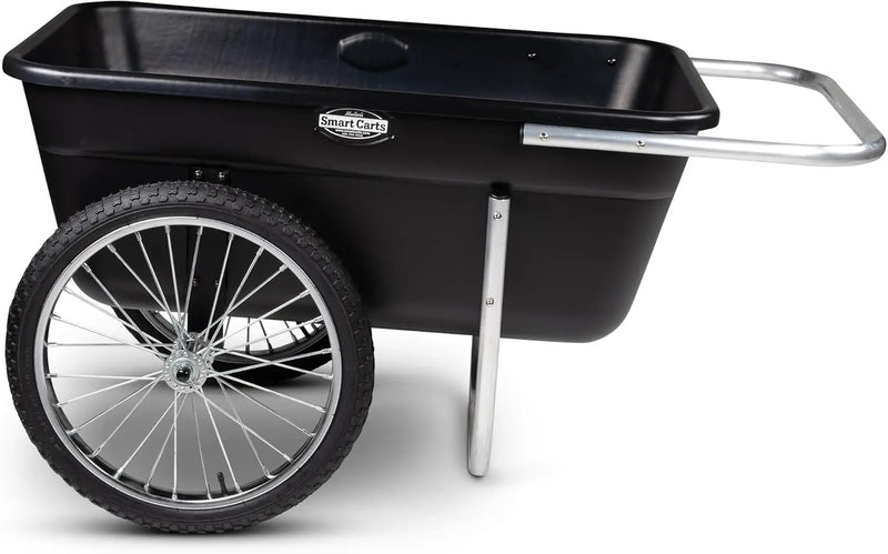Smart Carts Premium Yard Cart - Strong, Lightweight, and Perfectly Balanced (20" Air Filled Wheels) by GreenHaven Gardens