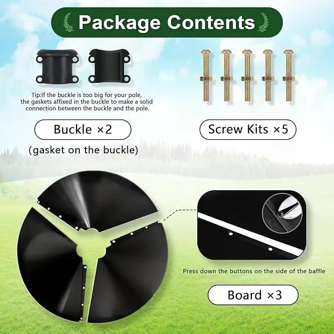 Gtongoko 19 Inch Squirrel Baffle for Bird Feeder Pole Squirrel Guards for Shepherds Hook Stopper for Bird Feeders Black 1 Pack by GreenHaven Gardens