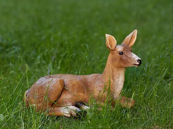XTAPAN Resin Doe Statue Figurines Female Deer Animal Sculpture Gift Home Decor,Office or Outdoor Garden Statue Woodland Decoration by GreenHaven Gardens