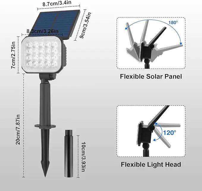 Solar Spot Lights Outdoor, Blue Solar Lights Outdoor Waterproof IP65, Adjustable Panel Solar Landscape Spotlights for Tree Yard Halloween Christmas Landscape Decor, 6 Pack by GreenHaven Gardens