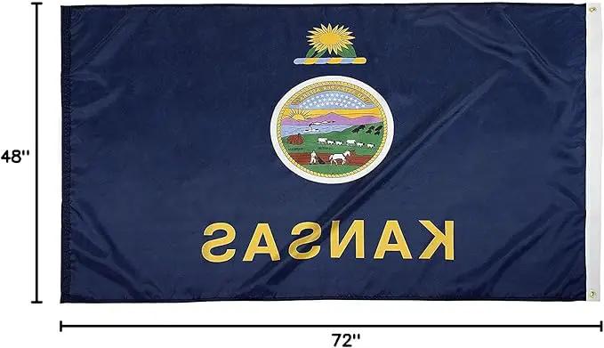 FlagSource Kansas Nylon State Flag, Made in the USA, 4x6' by GreenHaven Gardens