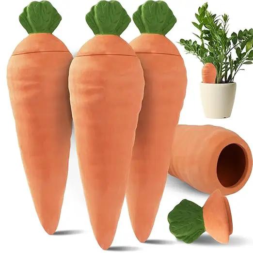 Terracotta Watering Spikes 4 Pcs – Eco Self‑Watering Stakes for Wine Bottles, Slow‑Release Watering System for House & Garden by GreenHaven Gardens