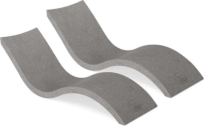 Ledge Lounger - Signature Chaise - Inside Pool & Sun Shelf Lounge Chair - Designed for Shallow Shelves Up to 9” - Compatible with All Pool Types - Poolside & Sun Deck Tanning - Set of 2 - Sandstone by GreenHaven Gardens