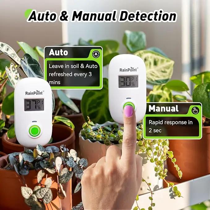 RAINPOINT Smart Digital Wireless Plant Moisture Meter Houseplant Indoor,WiFi Hub Needed,Capacitive Probe,Leave-in Soil Hygrometer Sensor,Real-time Monitor Outdoor Greenhouse Gardening(Two-Pack Set) by GreenHaven Gardens