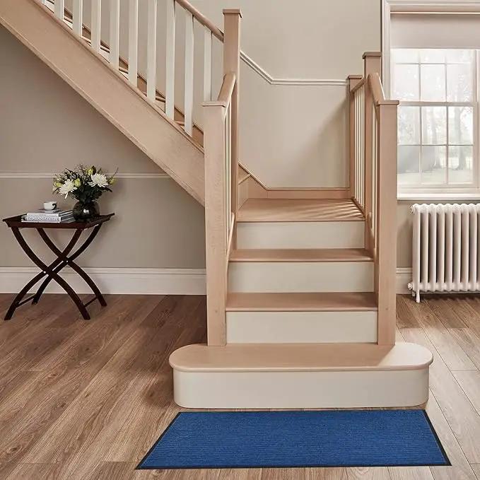 Heavy Duty Entrance Mats, Indoor and Outdoor Durable Rubber Door Mat, Easy Clean Waterproof Anti-Slip Doormat, Low Profile Floor Front Doormat Rugs for Entryway, Patio, Garage 60" x 35" Blue by GreenHaven Gardens