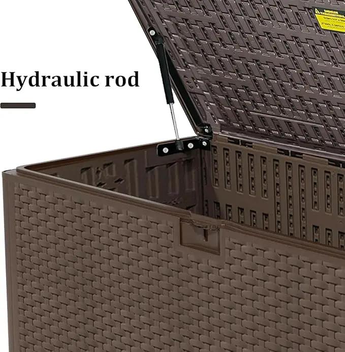180 Pro Gallon Deck Box,Outdoor Storage Box Lockable,Waterproof for Patio Furniture, Garden Tools, Pool Accessories, Package Delivery Boxes For Outside, Brown by GreenHaven Gardens