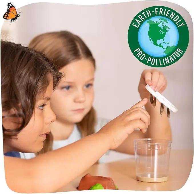 Insect Lore Butterfly Garden Kit – 10 Live Caterpillars, Habitat, STEM Journal, 2 Chrys-a-lid Holding Logs & Feeder – Grow & Release Painted Lady Butterflies – Educational Science Toy by GreenHaven Gardens