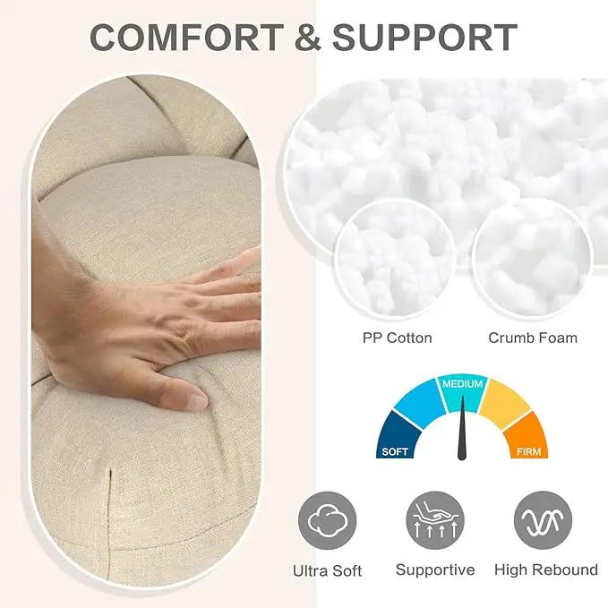 Aoodor 19" x 19" x 5" Tufted Outdoor Chair Cushions, Water Resistant & Fade Resistant Polyester Dining Chair Pads with 2 Straps for Patio Furniture, Set of 2 by GreenHaven Gardens